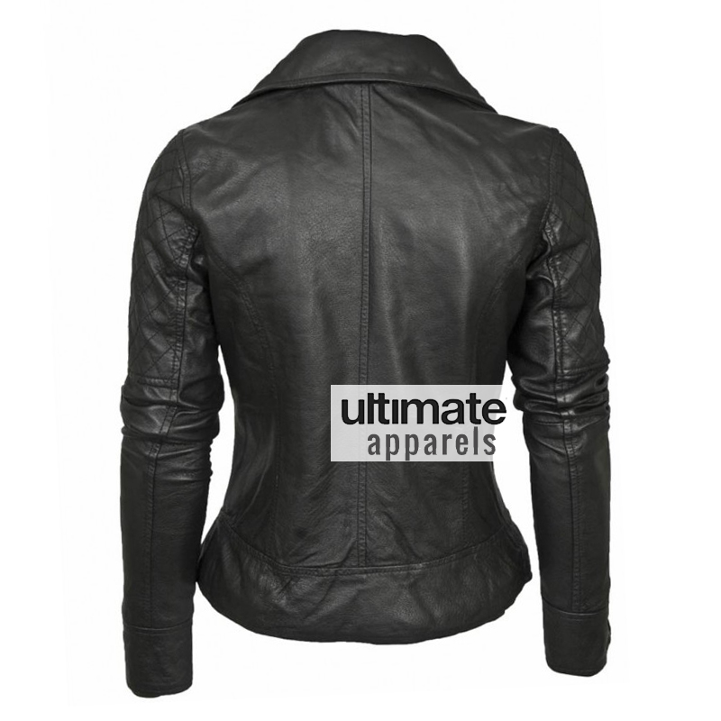 Barney Originals Women's Leather Asymmetric Biker Jacket 3