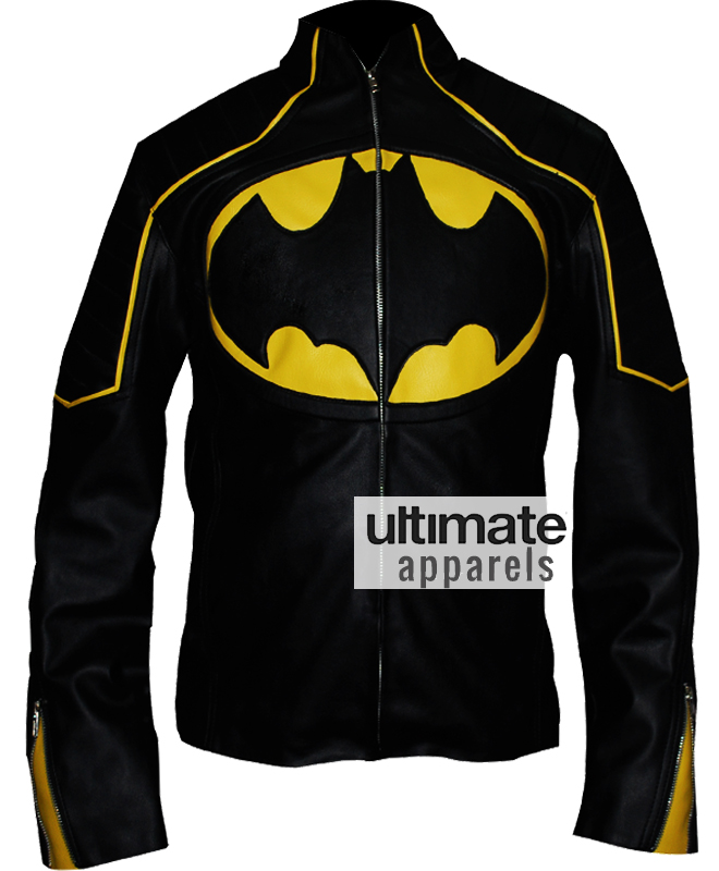 Designers Batman Begins Style Black Biker Leather Jacket