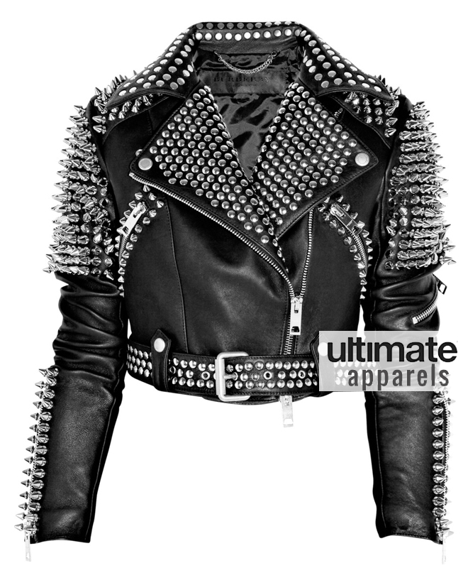 Britney Spears Designer's Women Black Spiked Studded Jacket