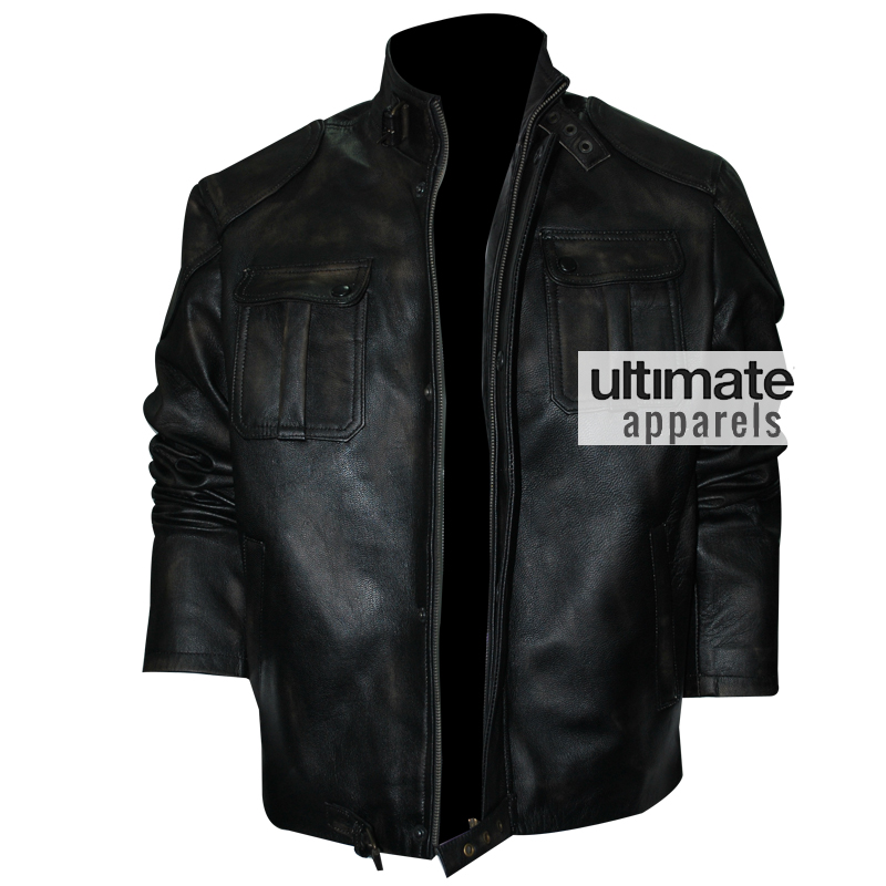 Cafe Racer Men's Black Distressed Motorcycle Jacket