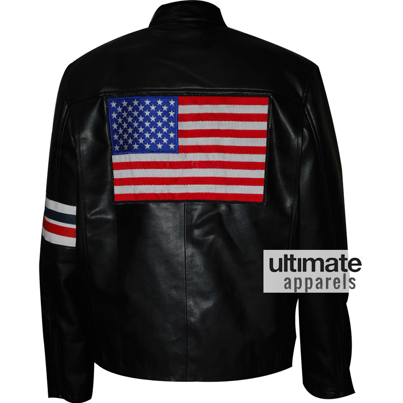 Captain America Easy Rider Peter Fonda Biker Black Jacket
