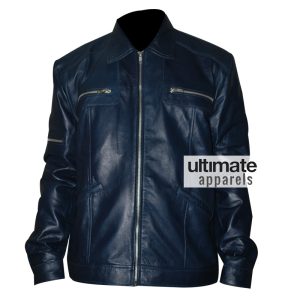 Designers Navy Blue Men's Leather Jacket