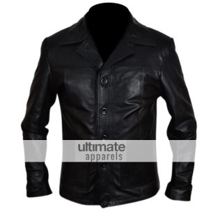 Killing Them Softly Brad Pitt Black Leather Jacket/Coat