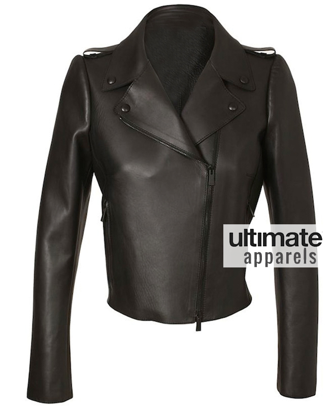 Kim Kardashian Valentino Biker Black Leather Jacket