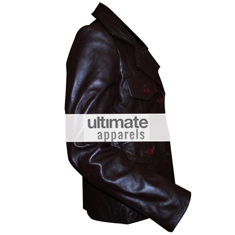 Ladies-dark-brown-motorcycle-jacket