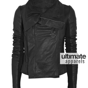 Designer's Taylor Swift Rick Owens Black Leather Jacket