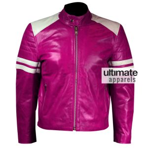 Designers Women Pink Leather Motorcycle Jacket