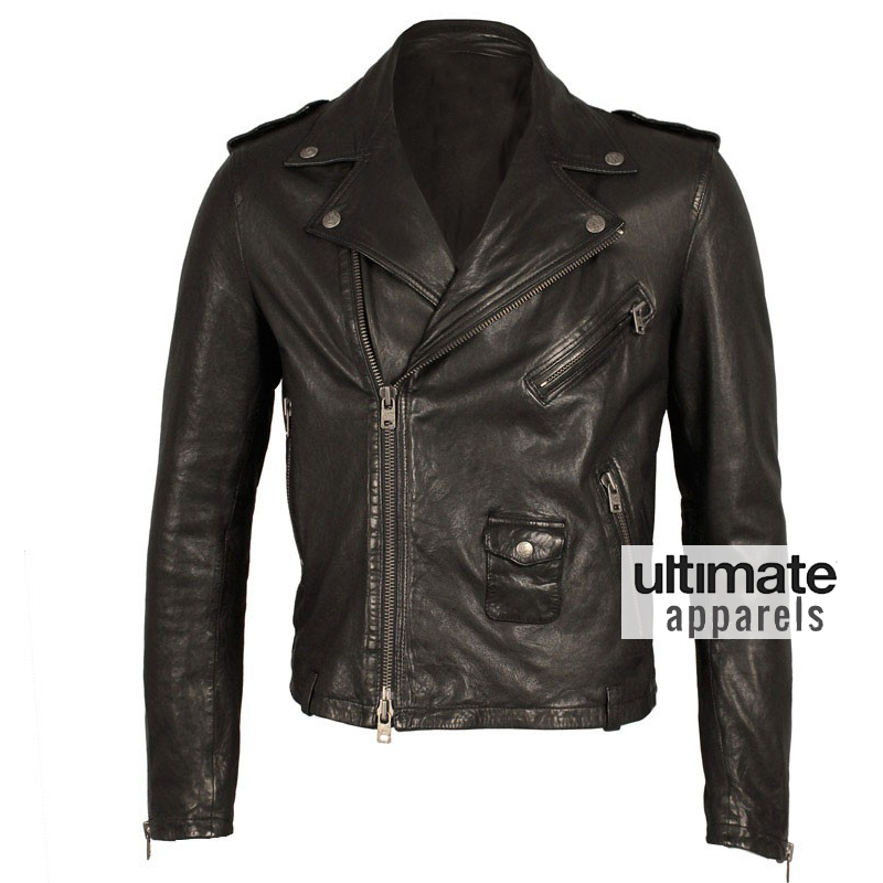 Alexander Mcqueen Mcq Black Biker Leather Jacket