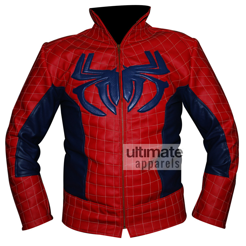 The Amazing Spiderman Red & Blue Leather Jacket Costume