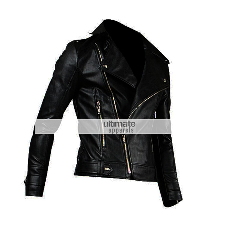 Fitted-mens-faux-pu-black-jacket