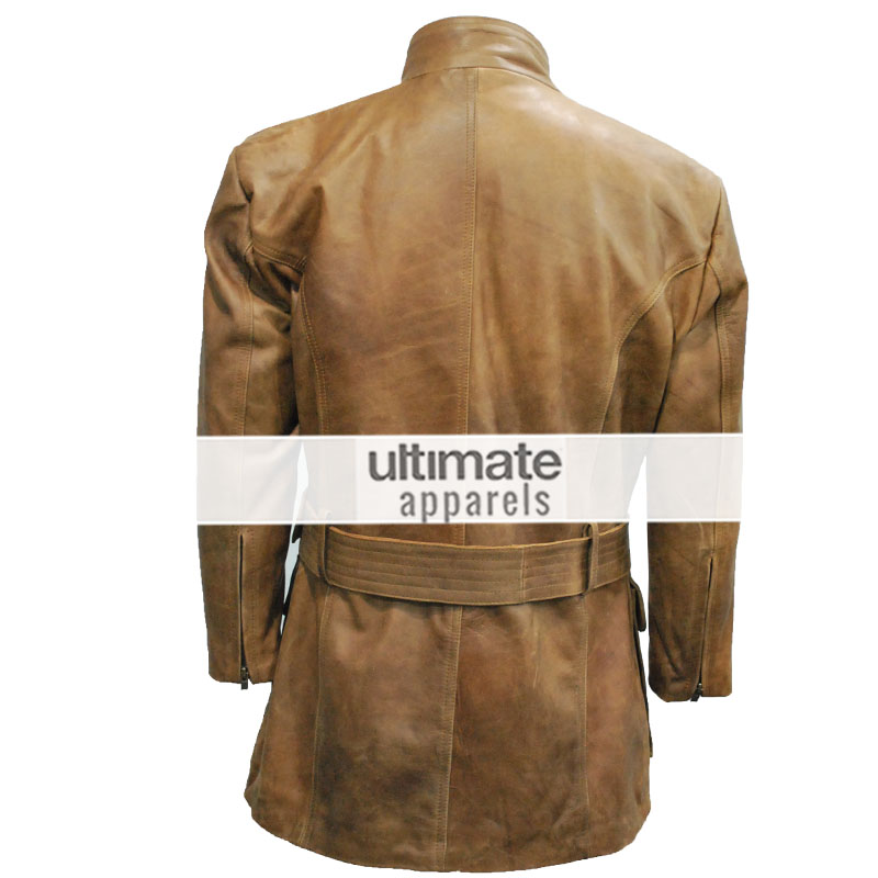 Men-distressed-light-brown-belted-moto-long-jackets