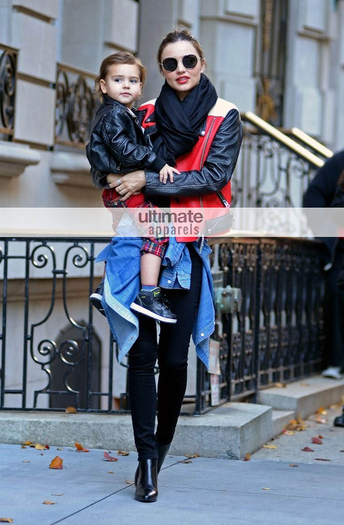 Miranda-kerr-acne-studios-red-motorcycle-jacket