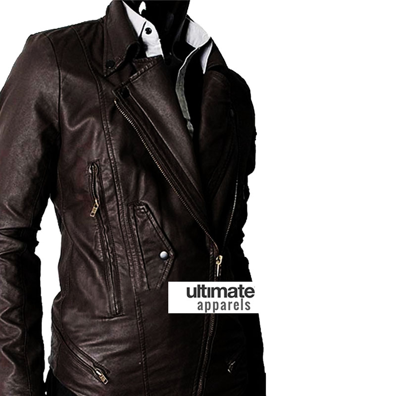 Multi-pocket-slim-fit-rider-dark-brown-men-leather-jackets