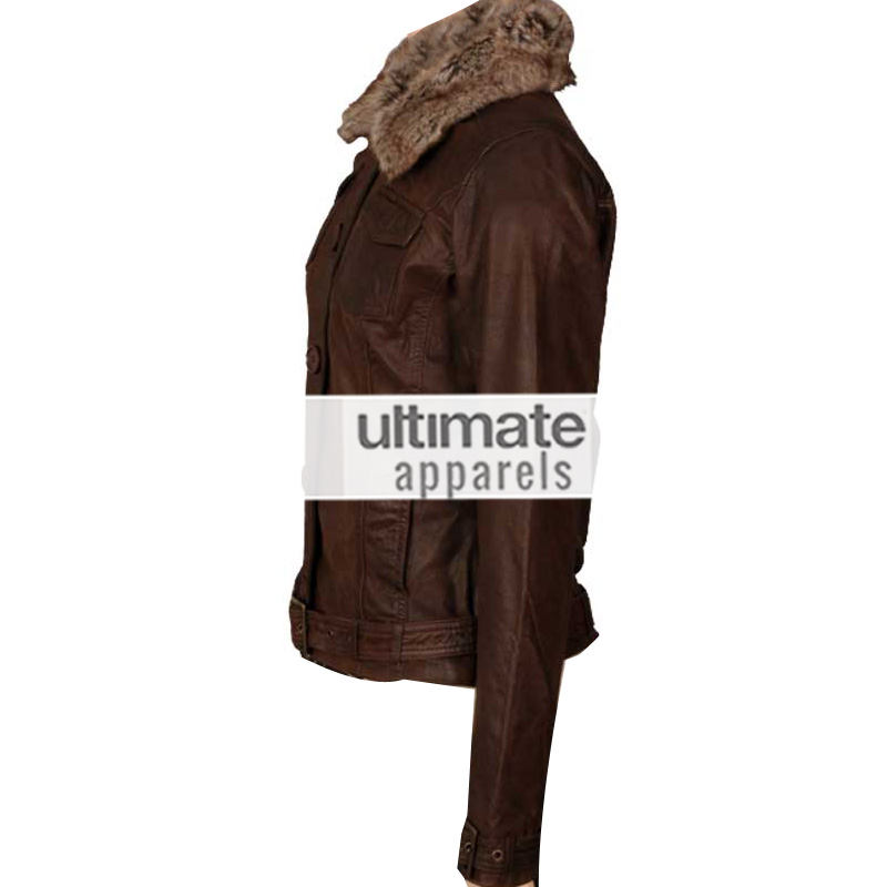 Women-dark-brown-jackets-with-fur-collar
