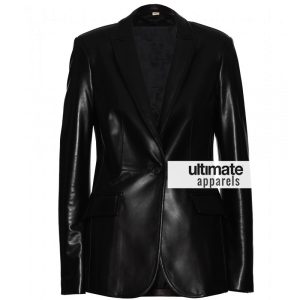 Scarlett Johansson Women One Button Black Blazer Jacket