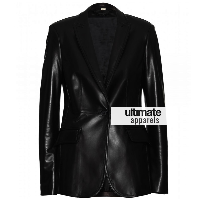 Scarlett Johansson Women One Button Black Blazer Jacket