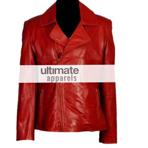 Women's Brando Style Slim-Fit Red Motorcycle Jacket