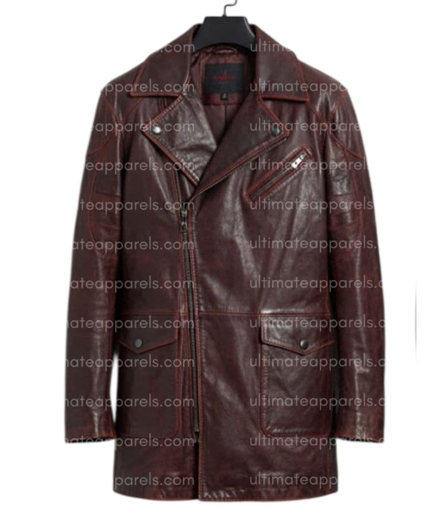 I, Robot Will Smith Del Spooner Red Distressed Leather Jacket