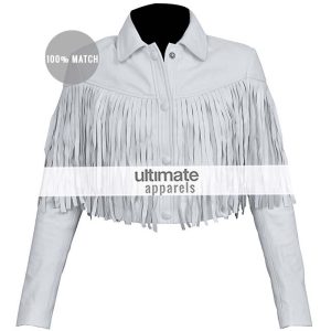 Ferris Bueller's Day Off Sloane Peterson White Fringe Jacket