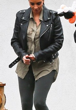 Kim Kardashian Blk Dnm Leather Jacket