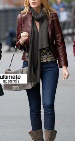 New York, I Love You Blake Lively Leather Jacket