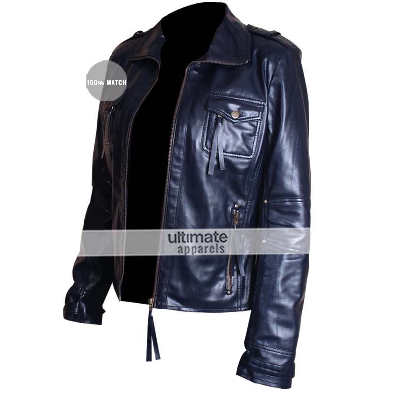 Slim-fit-navy-blue-womens-leather-jackets