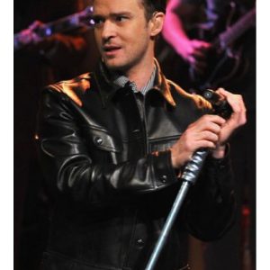 Justin Timberlake Black Leather Jacket