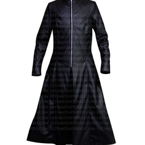 Matrix Reloaded Trinity Carrie-Anne Moss Trench Leather Coat