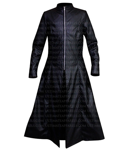 Matrix Reloaded Trinity Carrie-Anne Moss Trench Leather Coat