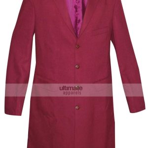 Men's Red Cotton Trench Coat