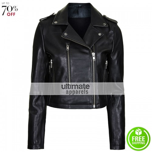 Bella Thorne Black Biker Jacket By Boutique
