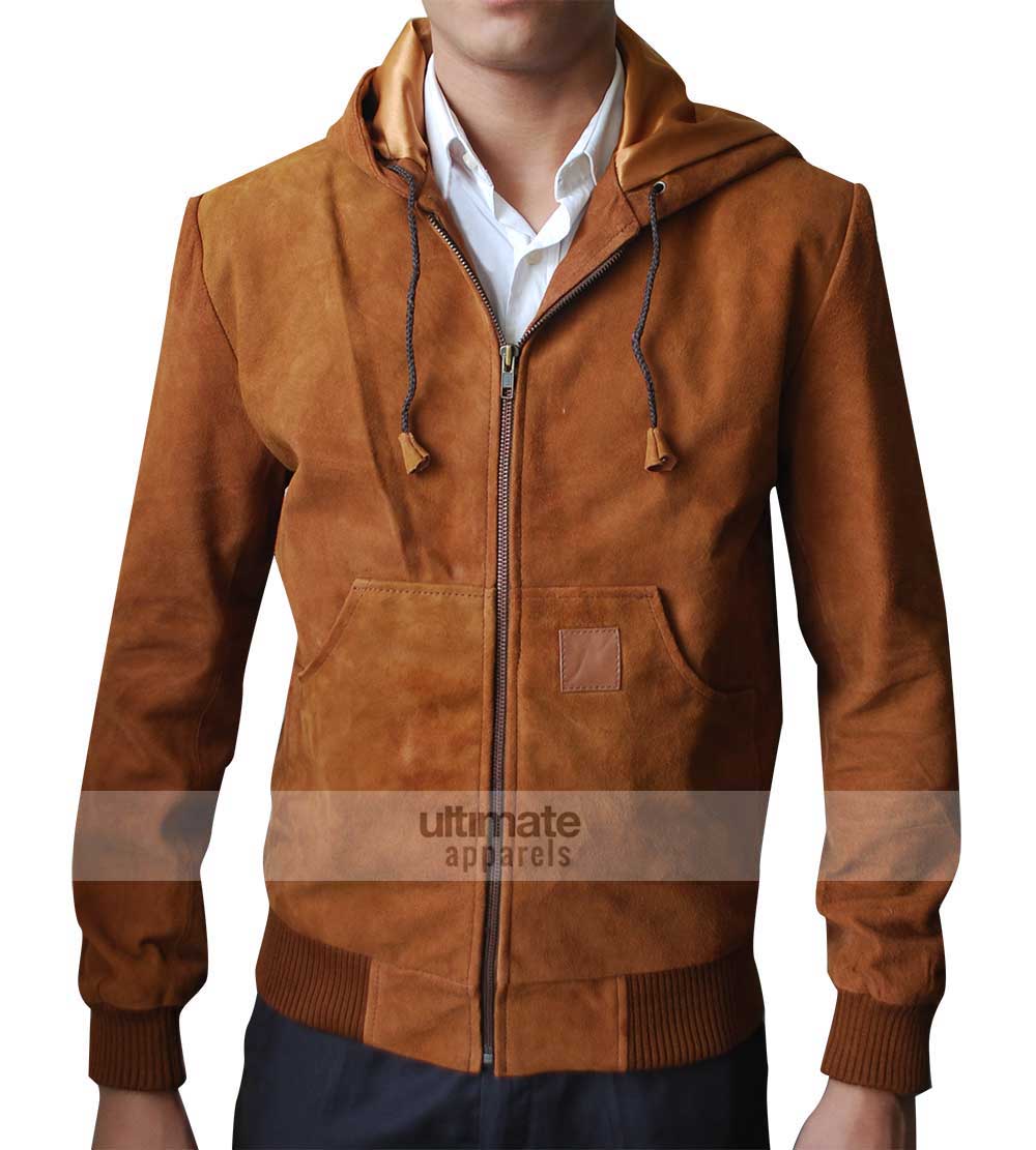 Jackie & Ryan Ben Barnes Brown Suede Bomber Jacket