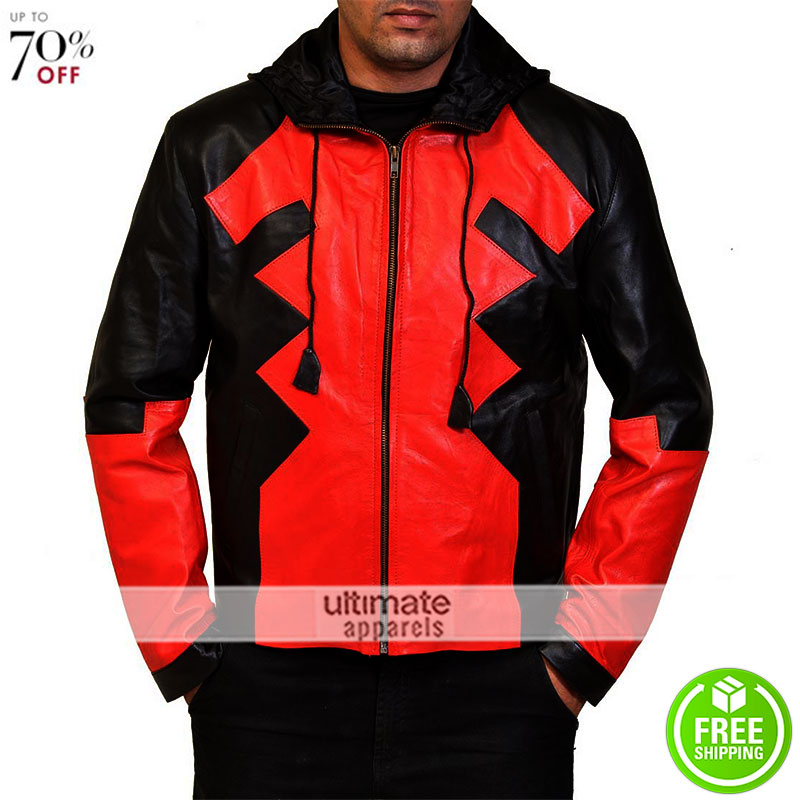 Deadpool Halloween Costume Hooded Athletic Jacket
