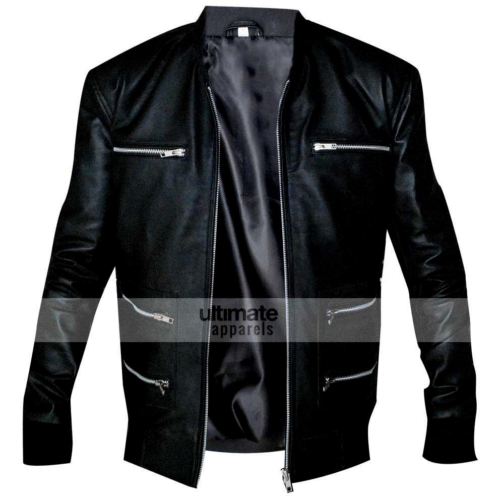 Eminem Grammy Awards Bear Collar Hooded Biker Jacket