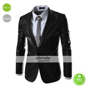 Autum Winter Formal Jacqueta De Couro Masculina Blazer