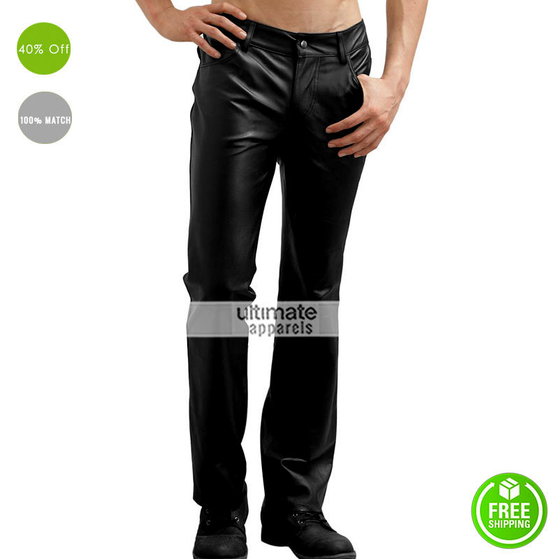 New Men Faux Leather Pant For Sale