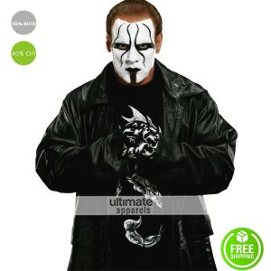 Sting Returns 2015 WWE Long Black Leather Coat