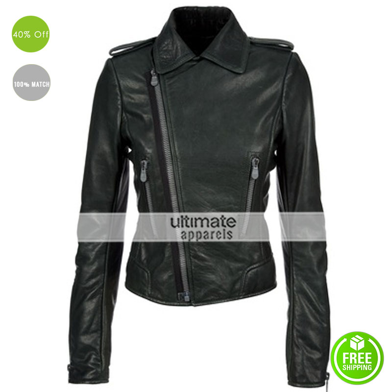 Balenciaga Hailee Steinfeld Black Women Biker Jacket