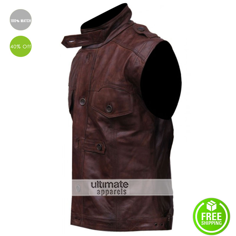 Men’s-Chocolate-Brown-Distressed-Leather-Vest