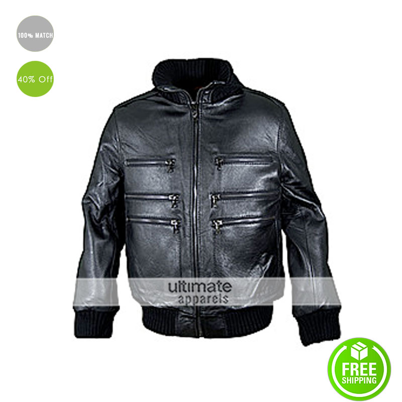 Swizz-Beatz-In-Schott-NYC-Multi-Pocket-Lambskin-Black-Bomber-Jacket