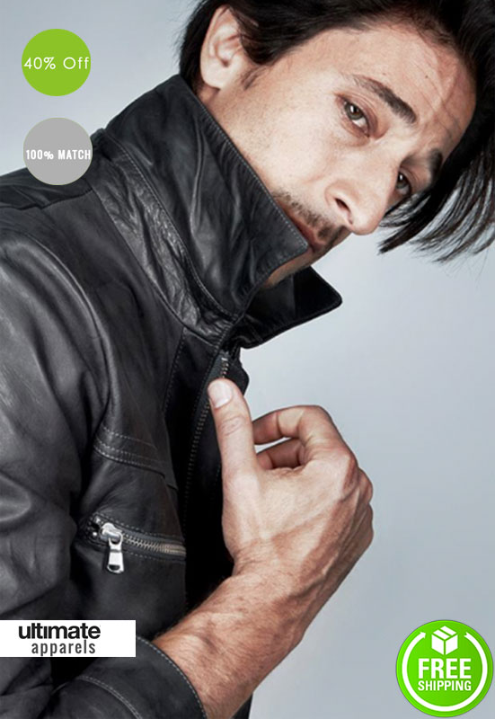 Adrien-Brody-Gq-Black-Stylish-Leather-Jacket