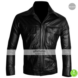 Elvis Presley The King Black Leather Jacket