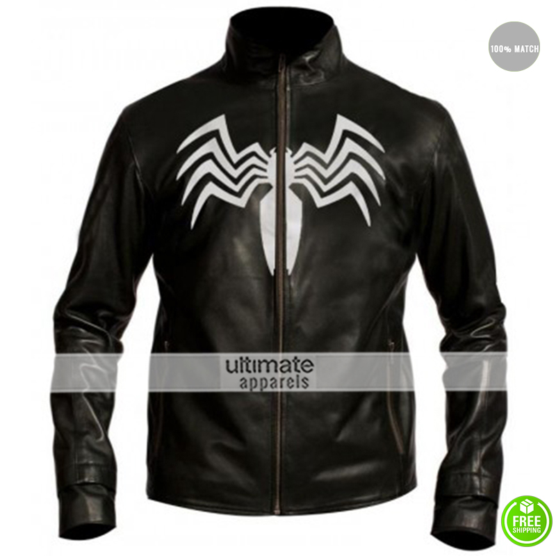 Spiderman 3 Venom Eddie Brock Black Leather Jacket