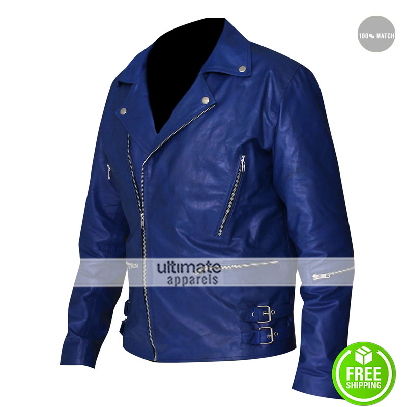 30 Seconds to Mars Jared Leto Blue Leather Jacket