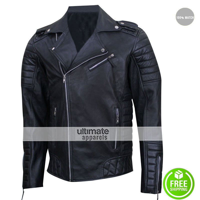 Prestige Homme MR18 Black Biker Quilted Jacket