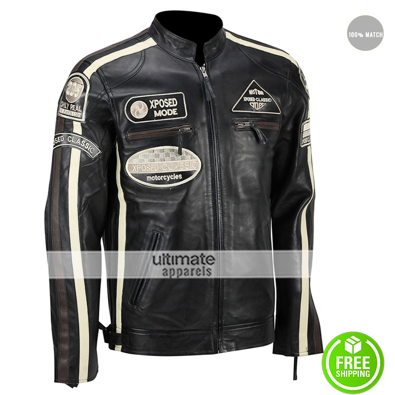 XPOSED CLASSIC Urban Retro Slim Fit Racing Jacket