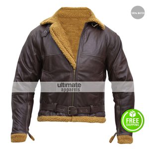 B3 Ginger Aviator Shearling Sheepskin Bomber Jacket