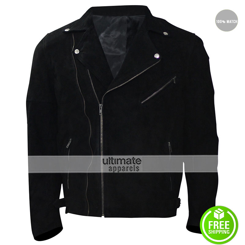 Baby Driver Jon Hamm Buddy Black Leather Jacket