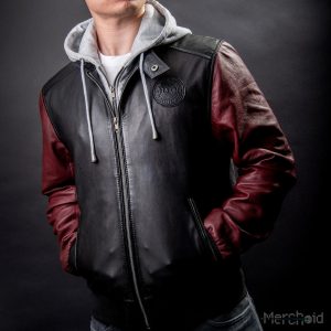 JUSTICE LEAGUE MOVIE THE FLASH LEATHER HOODED JACKET
