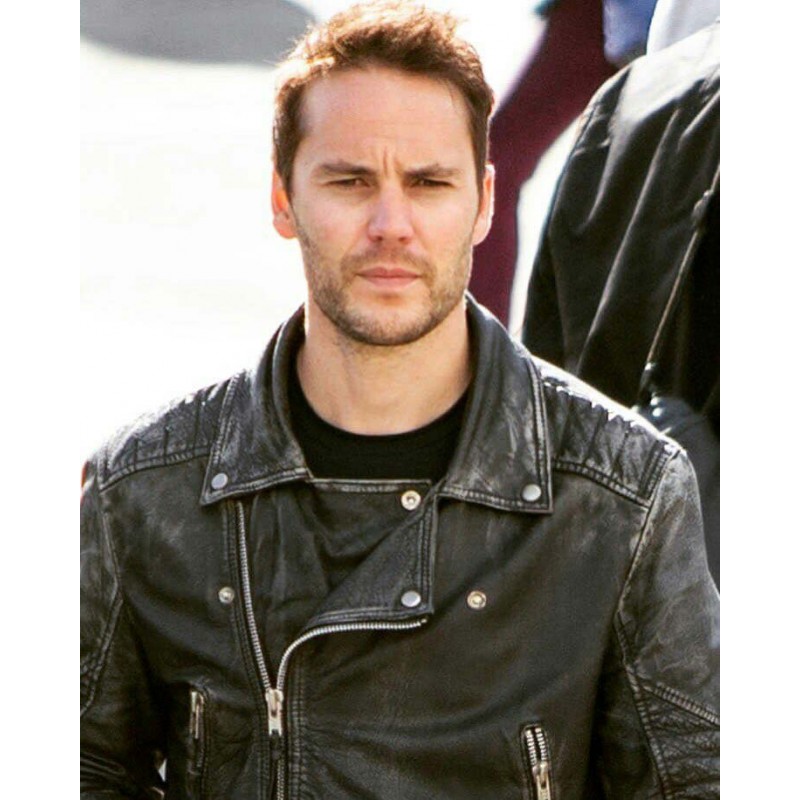 Taylor Kitsch Movie Distressed Black American Assassin Leather Jacket